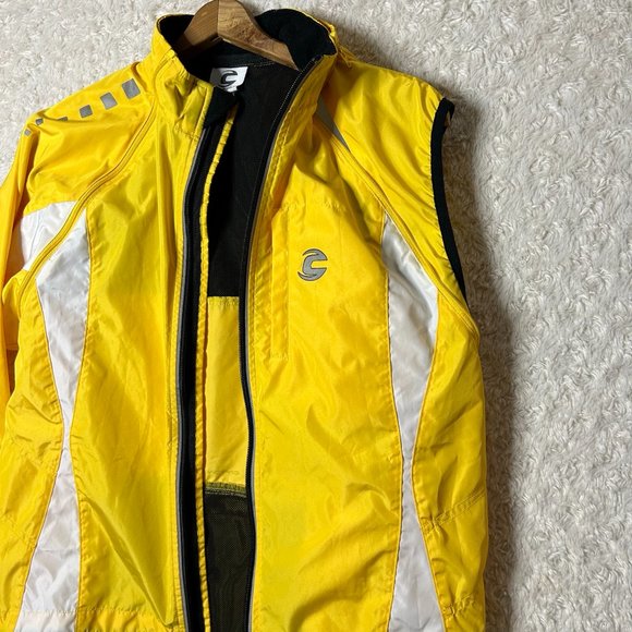Cannondale Yellow White Cycling Biking Windbreaker Jacket Size Small - Picture 5 of 9
